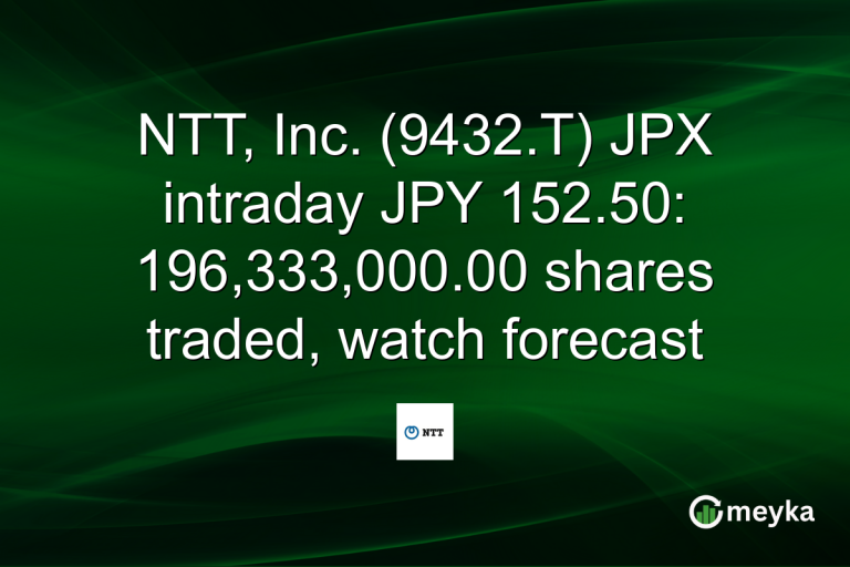 NTT, Inc. (9432.T) JPX intraday JPY 152.50: 196,333,000.00 shares traded, watch forecast