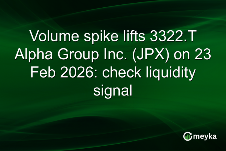 Volume spike lifts 3322.T Alpha Group Inc. (JPX) on 23 Feb 2026: check liquidity signal