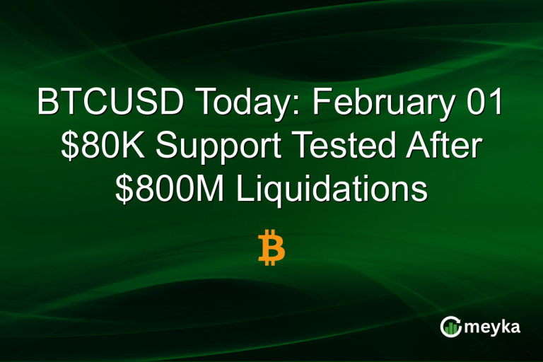 BTCUSD Today: February 01 $80K Support Tested After $800M Liquidations