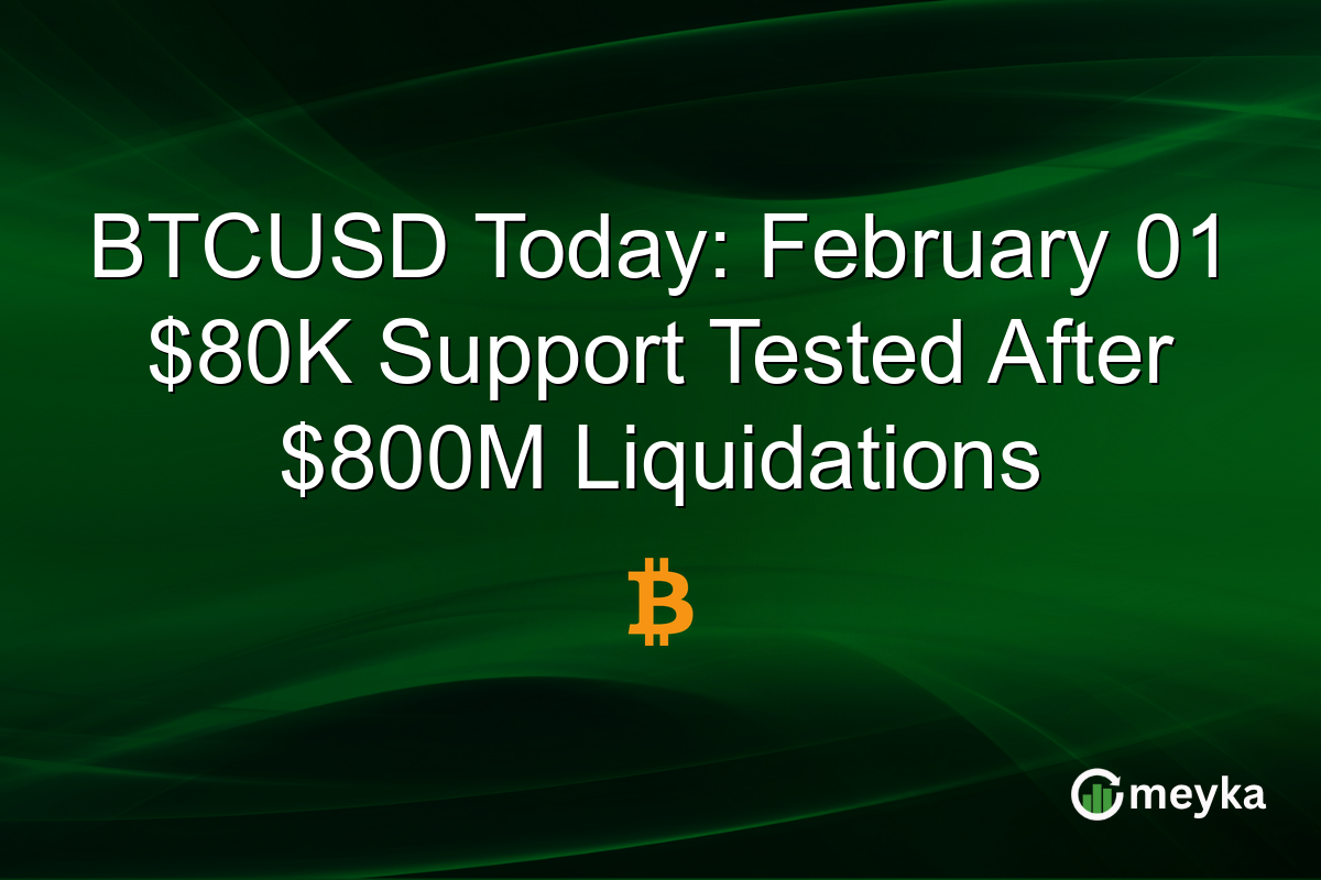 BTCUSD Today: February 01 $80K Support Tested After $800M Liquidations