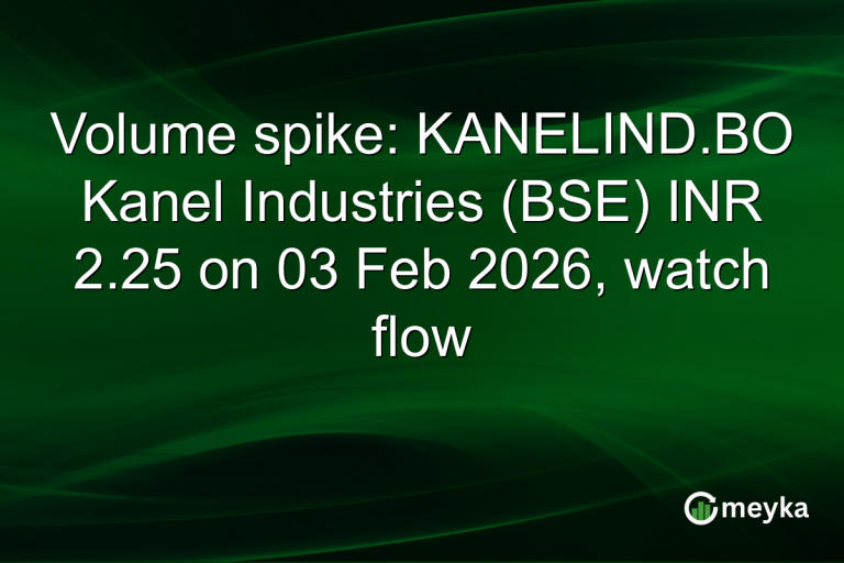 Volume spike: KANELIND.BO Kanel Industries (BSE) INR 2.25 on 03 Feb 2026, watch flow