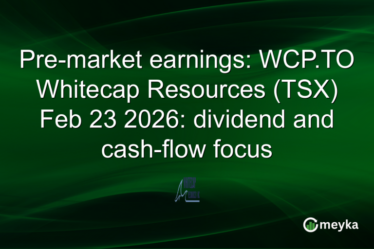 Pre-market earnings: WCP.TO Whitecap Resources (TSX) Feb 23 2026: dividend and cash-flow focus