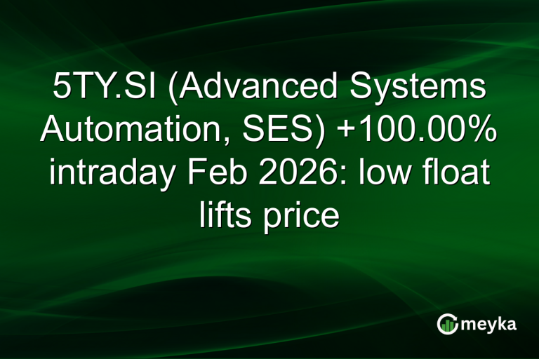 5TY.SI (Advanced Systems Automation, SES) +100.00% intraday Feb 2026: low float lifts price
