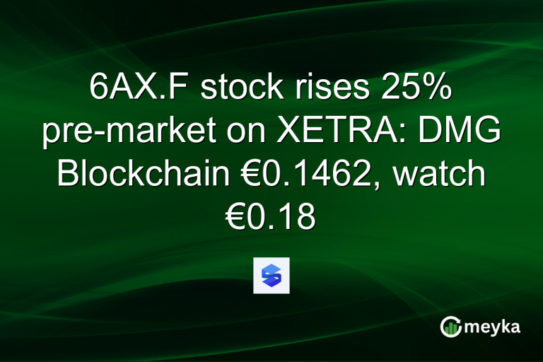 6AX.F stock rises 25% pre-market on XETRA: DMG Blockchain €0.1462, watch €0.18