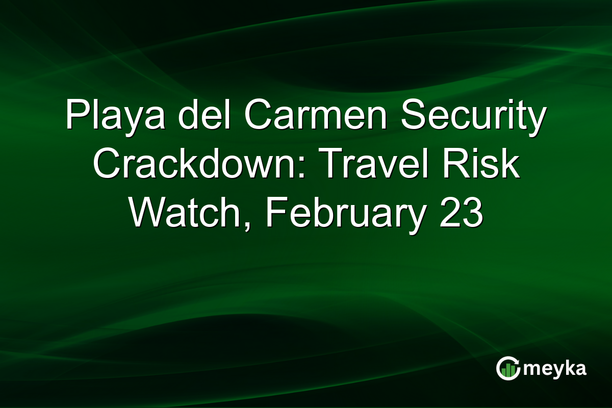 Playa del Carmen Security Crackdown: Travel Risk Watch, February 23