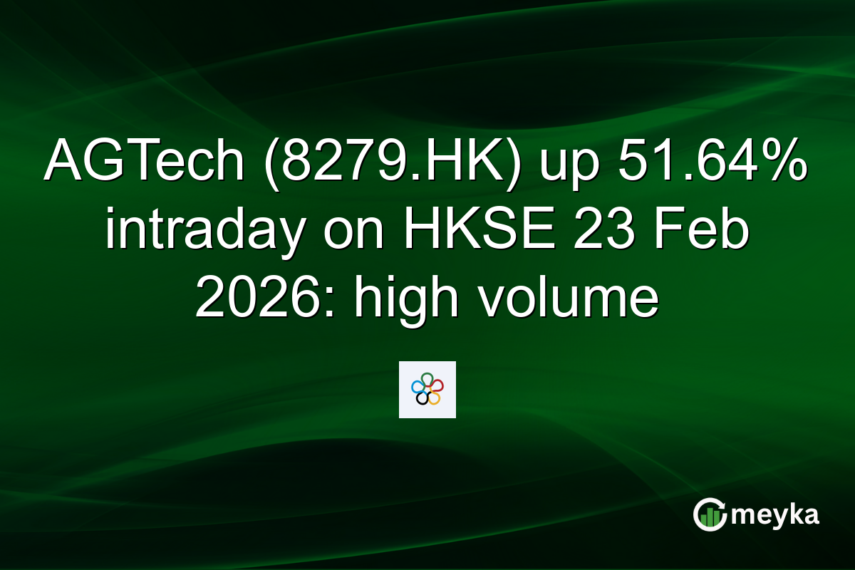 AGTech (8279.HK) up 51.64% intraday on HKSE 23 Feb 2026: high volume