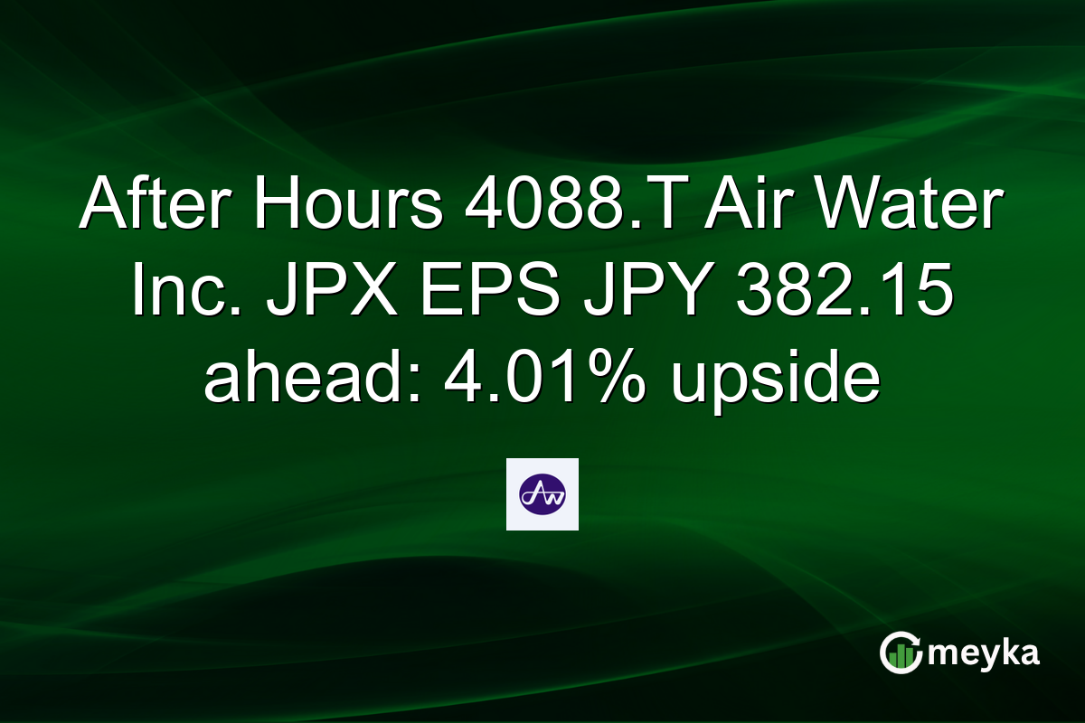 After Hours 4088.T Air Water Inc. JPX EPS JPY 382.15 ahead: 4.01% upside