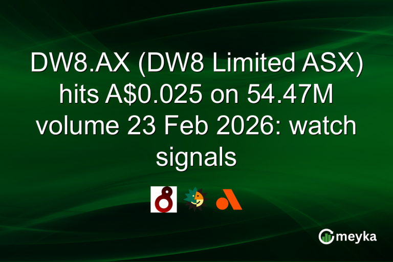 DW8.AX (DW8 Limited ASX) hits A$0.025 on 54.47M volume 23 Feb 2026: watch signals