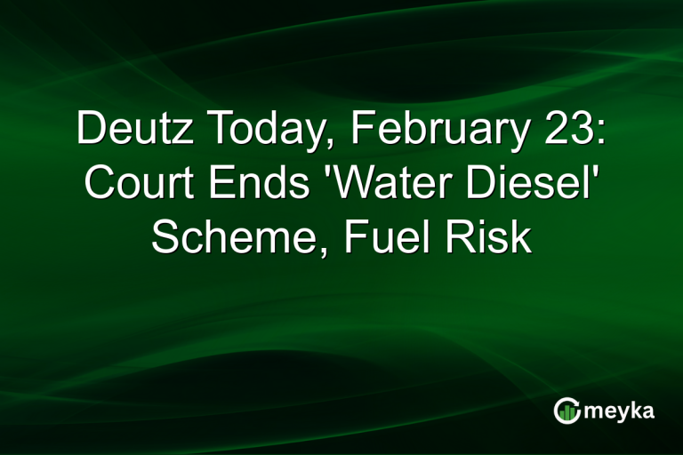 Deutz Today, February 23: Court Ends 'Water Diesel' Scheme, Fuel Risk