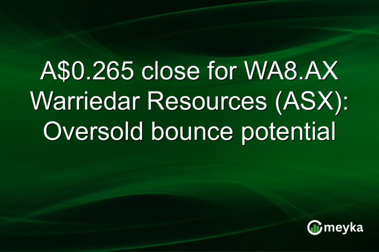 A$0.265 close for WA8.AX Warriedar Resources (ASX): Oversold bounce potential