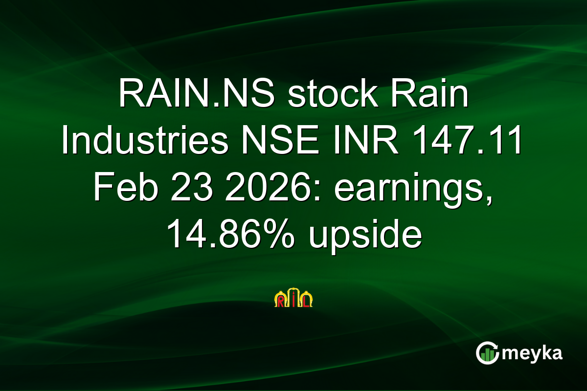 RAIN.NS stock Rain Industries NSE INR 147.11 Feb 23 2026: earnings, 14.86% upside