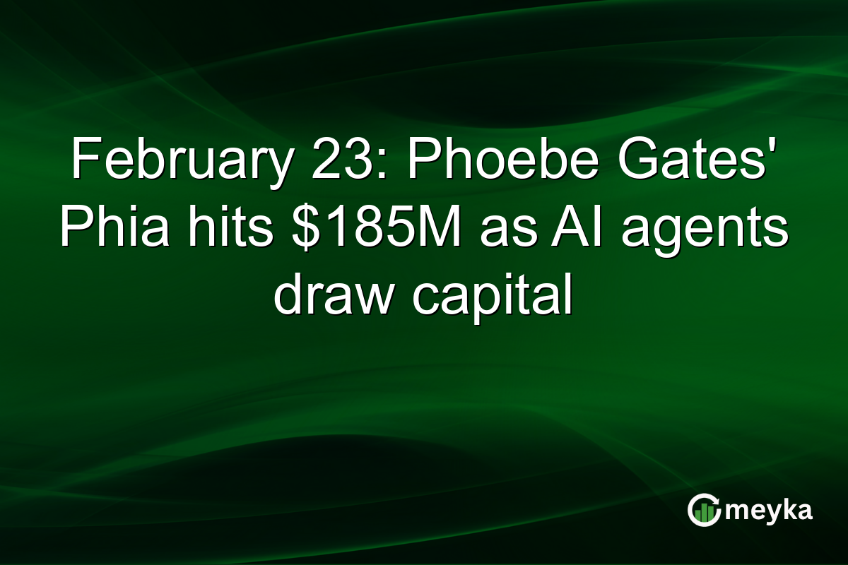February 23: Phoebe Gates’ Phia hits $185M as AI agents draw capital