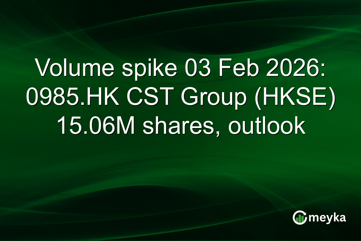 Volume spike 03 Feb 2026: 0985.HK CST Group (HKSE) 15.06M shares, outlook