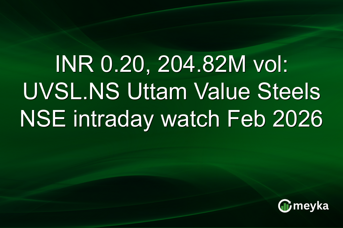 INR 0.20, 204.82M vol: UVSL.NS Uttam Value Steels NSE intraday watch Feb 2026