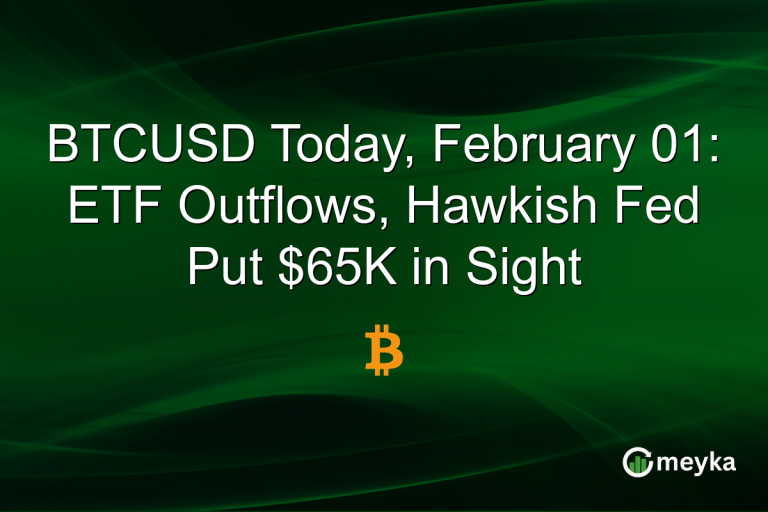 BTCUSD Today, February 01: ETF Outflows, Hawkish Fed Put $65K in Sight