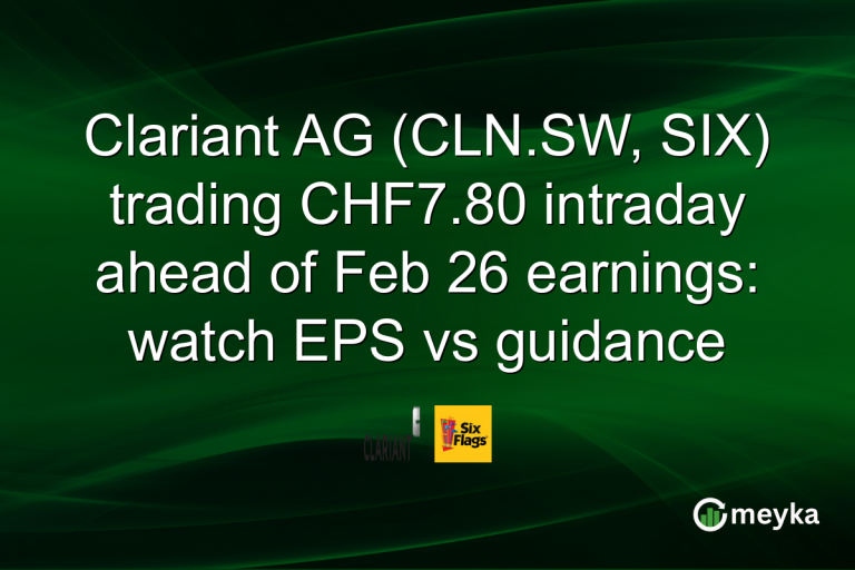 Clariant AG (CLN.SW, SIX) trading CHF7.80 intraday ahead of Feb 26 earnings: watch EPS vs guidance