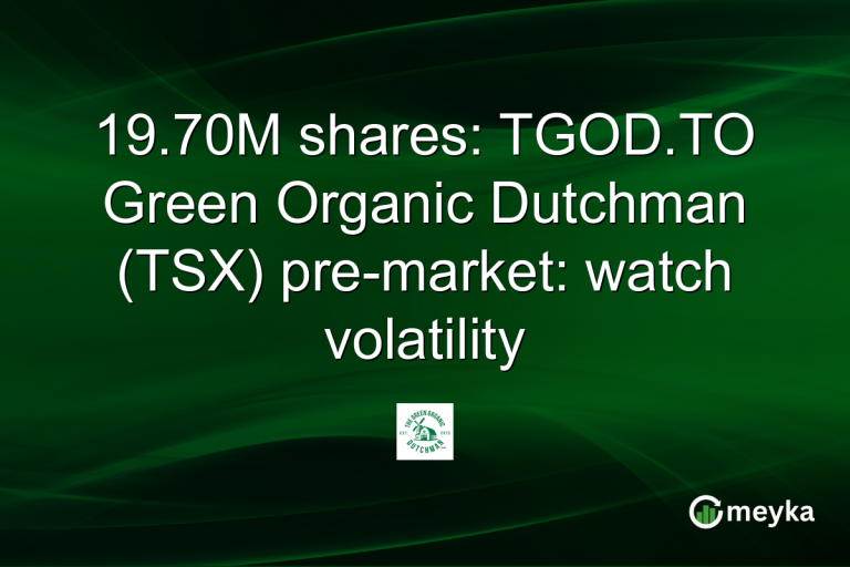 19.70M shares: TGOD.TO Green Organic Dutchman (TSX) pre-market: watch volatility