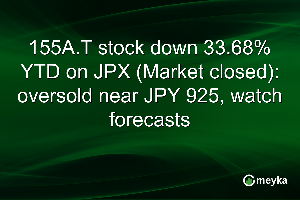 155A.T stock down 33.68% YTD on JPX (Market closed): oversold near JPY 925, watch forecasts