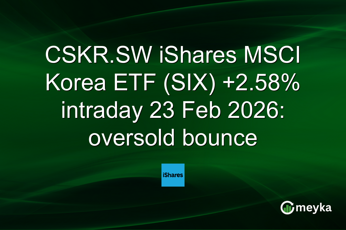CSKR.SW iShares MSCI Korea ETF (SIX) +2.58% intraday 23 Feb 2026: oversold bounce