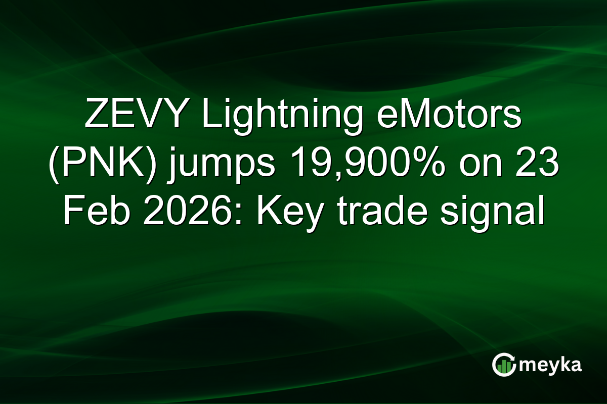 ZEVY Lightning eMotors (PNK) jumps 19,900% on 23 Feb 2026: Key trade signal