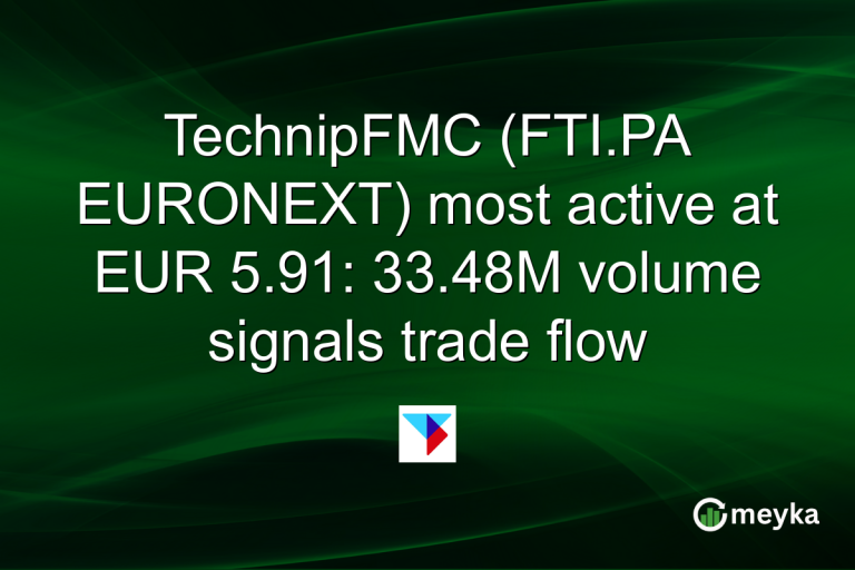 TechnipFMC (FTI.PA EURONEXT) most active at EUR 5.91: 33.48M volume signals trade flow