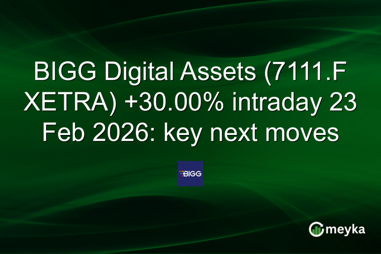 BIGG Digital Assets (7111.F XETRA) +30.00% intraday 23 Feb 2026: key next moves