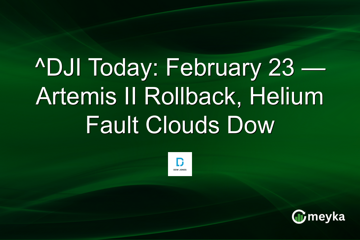 ^DJI Today: February 23 — Artemis II Rollback, Helium Fault Clouds Dow
