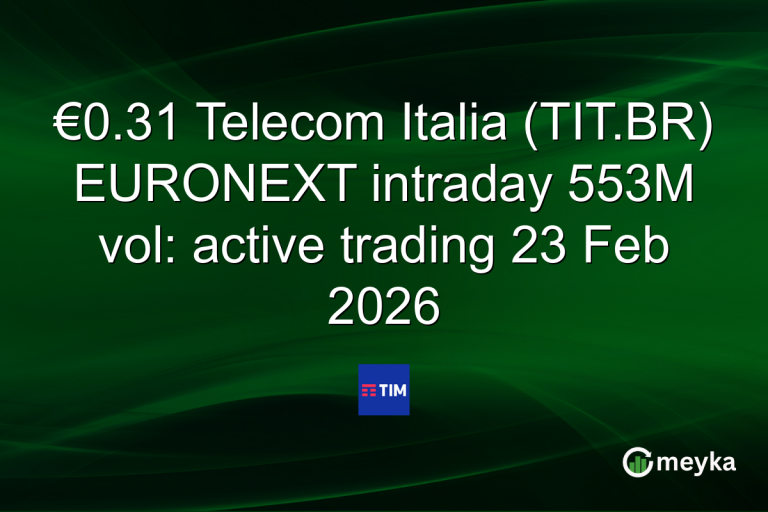 €0.31 Telecom Italia (TIT.BR) EURONEXT intraday 553M vol: active trading 23 Feb 2026