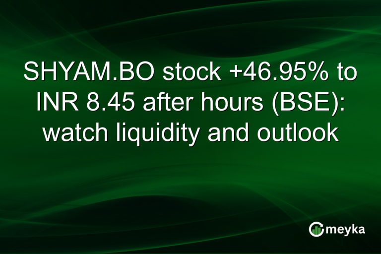 SHYAM.BO stock +46.95% to INR 8.45 after hours (BSE): watch liquidity and outlook