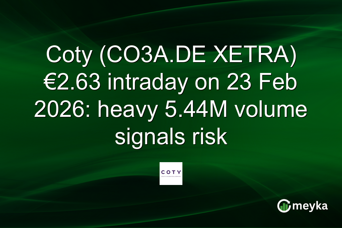 Coty (CO3A.DE XETRA) €2.63 intraday on 23 Feb 2026: heavy 5.44M volume signals risk