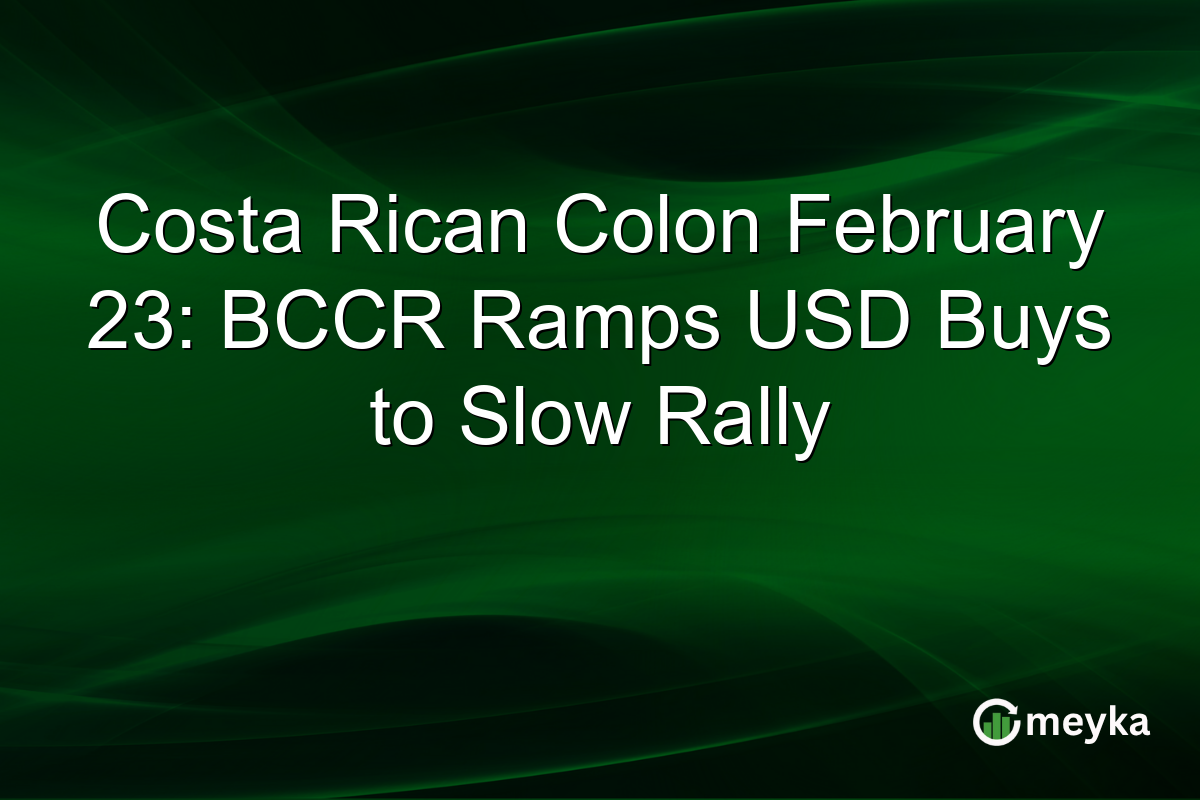 Costa Rican Colon February 23: BCCR Ramps USD Buys to Slow Rally