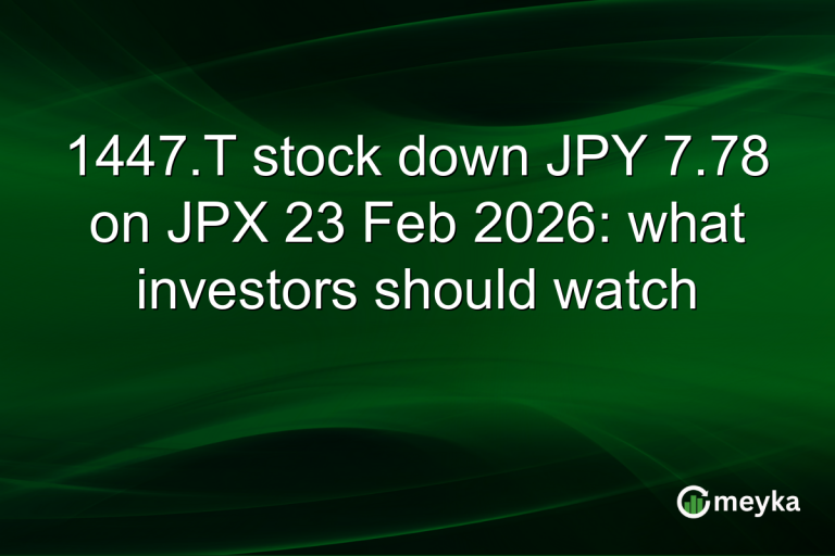 1447.T stock down JPY 7.78 on JPX 23 Feb 2026: what investors should watch