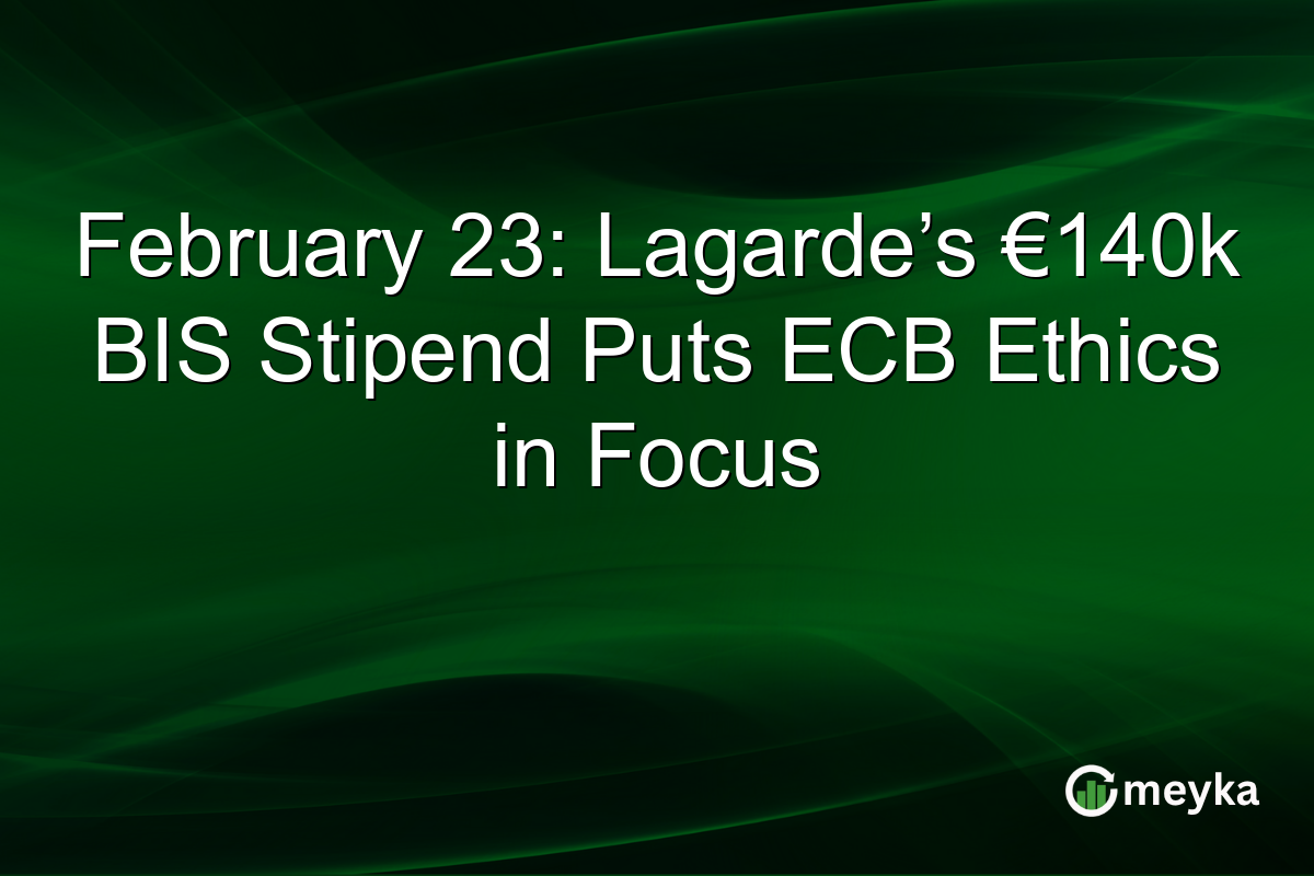 February 23: Lagarde’s €140k BIS Stipend Puts ECB Ethics in Focus