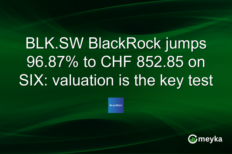 BLK.SW BlackRock jumps 96.87% to CHF 852.85 on SIX: valuation is the key test