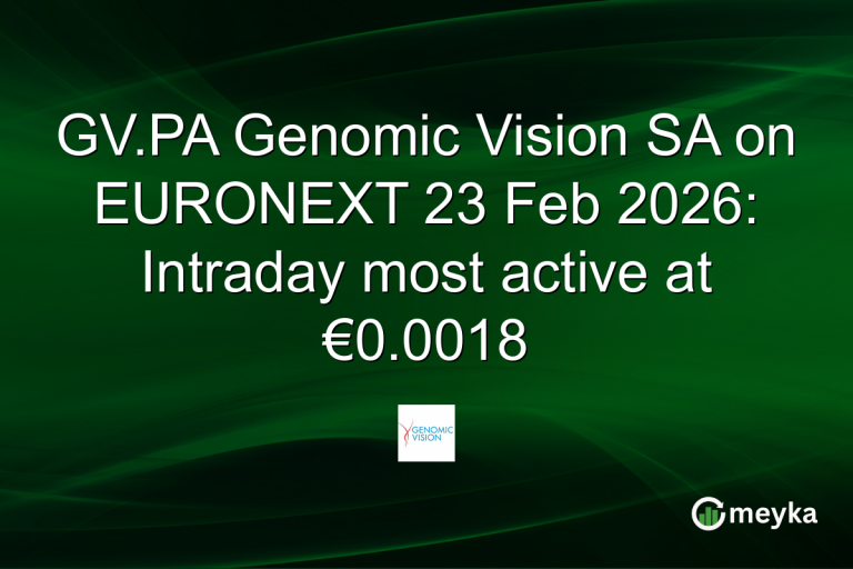 GV.PA Genomic Vision SA on EURONEXT 23 Feb 2026: Intraday most active at €0.0018