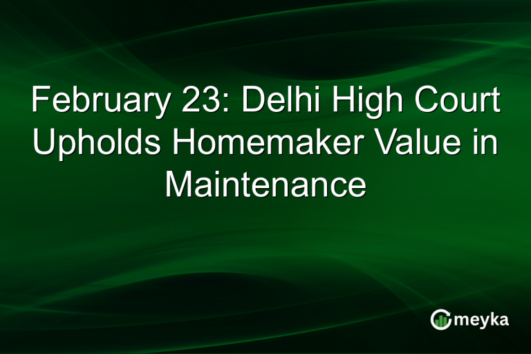 February 23: Delhi High Court Upholds Homemaker Value in Maintenance