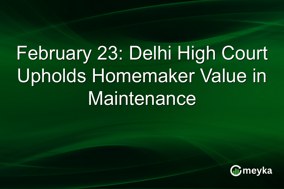 February 23: Delhi High Court Upholds Homemaker Value in Maintenance