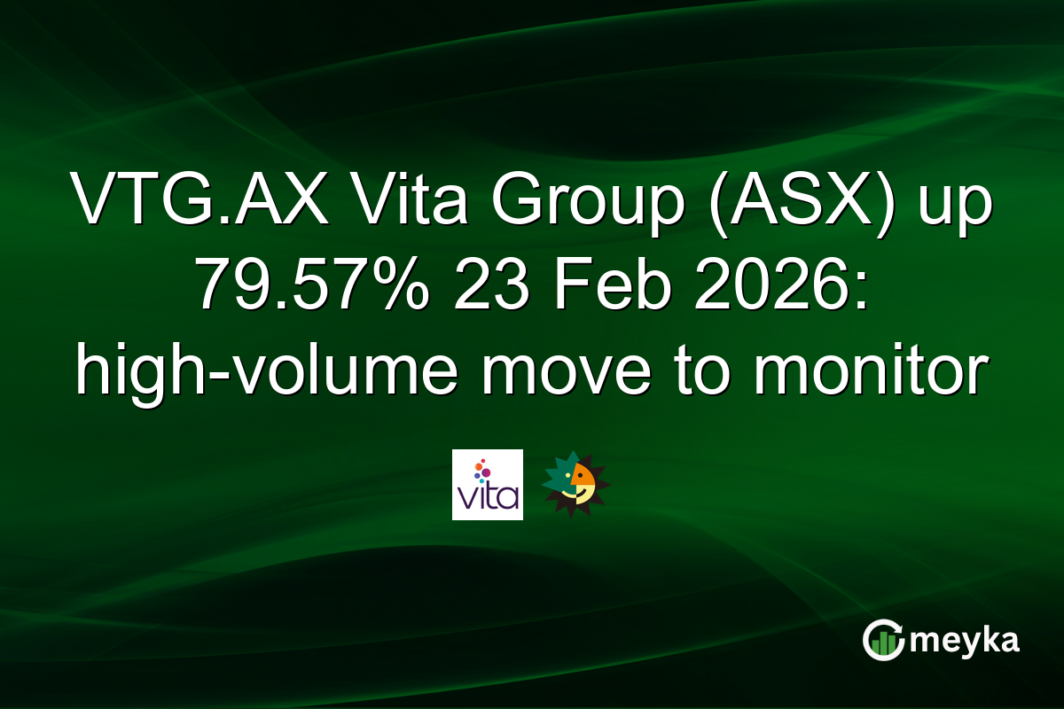 VTG.AX Vita Group (ASX) up 79.57% 23 Feb 2026: high-volume move to monitor