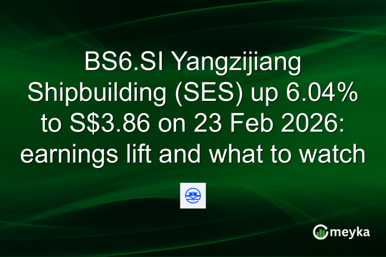 BS6.SI Yangzijiang Shipbuilding (SES) up 6.04% to S$3.86 on 23 Feb 2026: earnings lift and what to watch