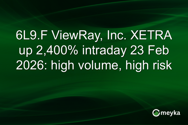 6L9.F ViewRay, Inc. XETRA up 2,400% intraday 23 Feb 2026: high volume, high risk
