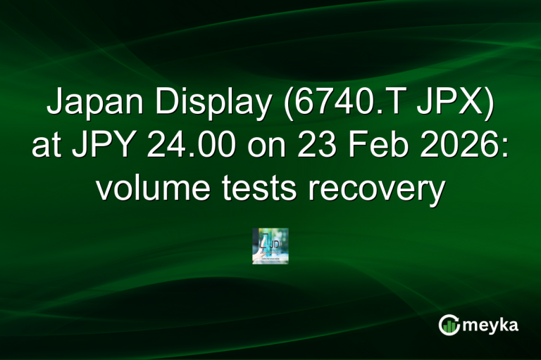 Japan Display (6740.T JPX) at JPY 24.00 on 23 Feb 2026: volume tests recovery