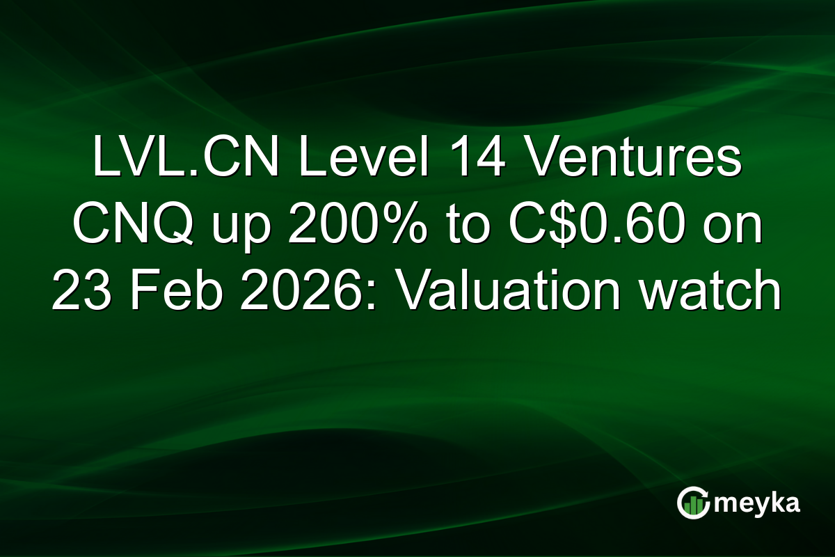 LVL.CN Level 14 Ventures CNQ up 200% to C$0.60 on 23 Feb 2026: Valuation watch