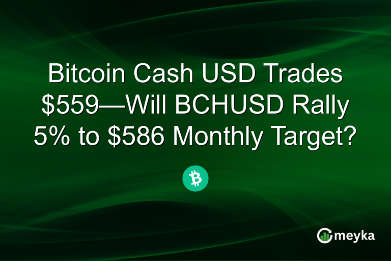 Bitcoin Cash USD Trades $559—Will BCHUSD Rally 5% to $586 Monthly Target?