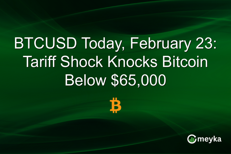 BTCUSD Today, February 23: Tariff Shock Knocks Bitcoin Below $65,000
