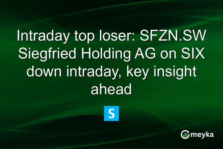 Intraday top loser: SFZN.SW Siegfried Holding AG on SIX down intraday, key insight ahead