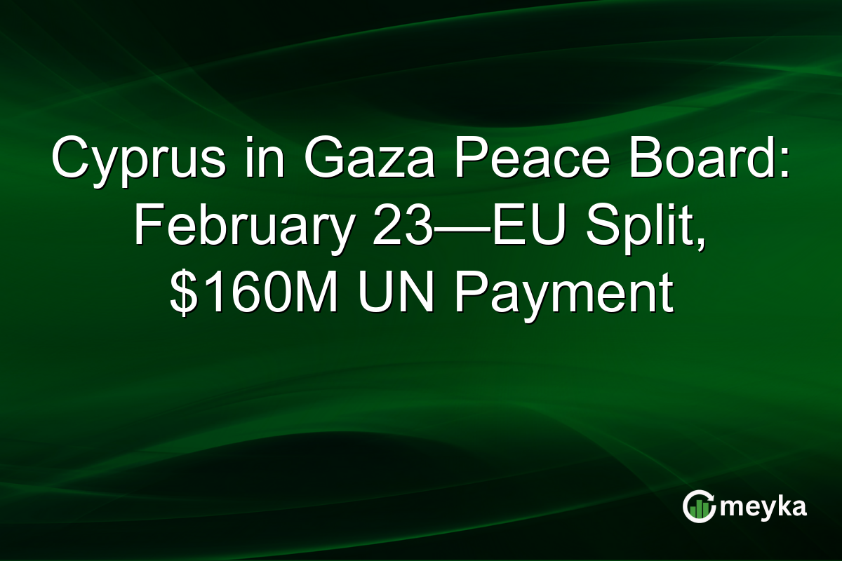 Cyprus in Gaza Peace Board: February 23—EU Split, $160M UN Payment