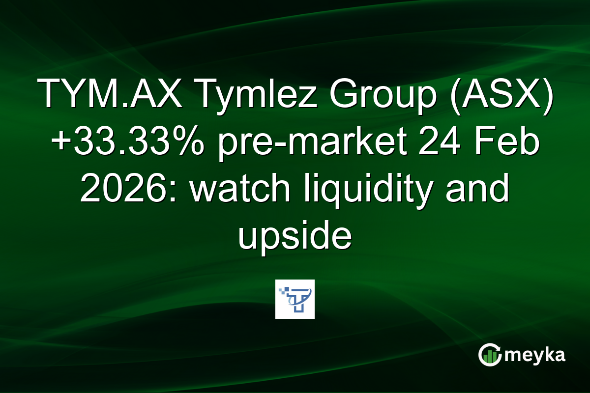 TYM.AX Tymlez Group (ASX) +33.33% pre-market 24 Feb 2026: watch liquidity and upside