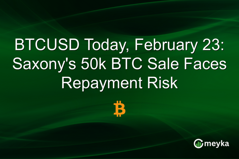 BTCUSD Today, February 23: Saxony's 50k BTC Sale Faces Repayment Risk