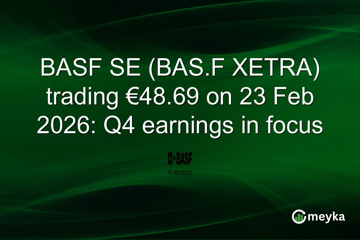 BASF SE (BAS.F XETRA) trading €48.69 on 23 Feb 2026: Q4 earnings in focus