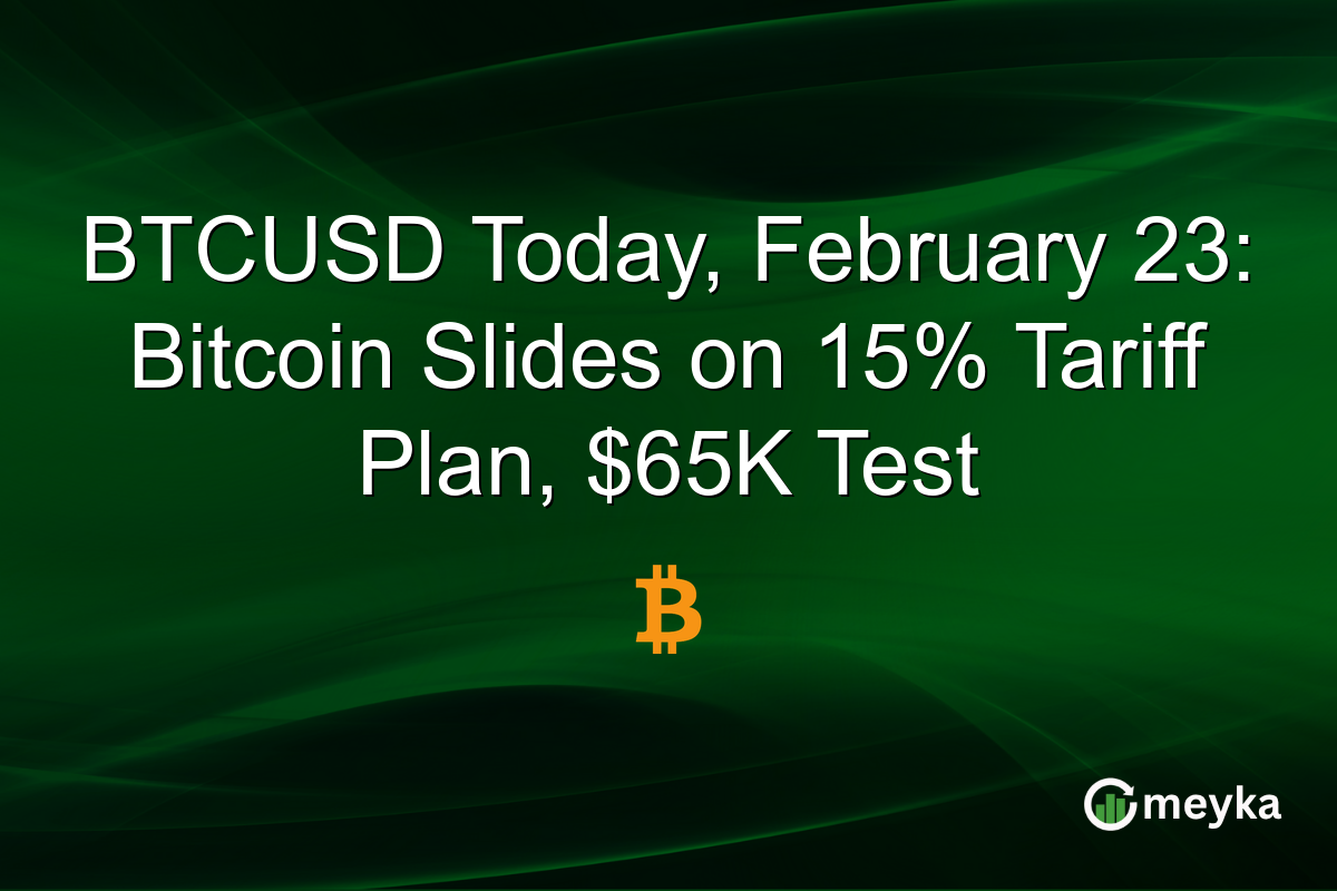 BTCUSD Today, February 23: Bitcoin Slides on 15% Tariff Plan, $65K Test